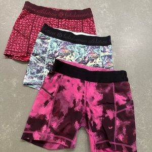 Lululemon What The Sport Short Size 6 - LOT OF THREE!